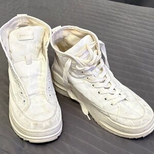 Stradivarius Cream High-Top Sneakers